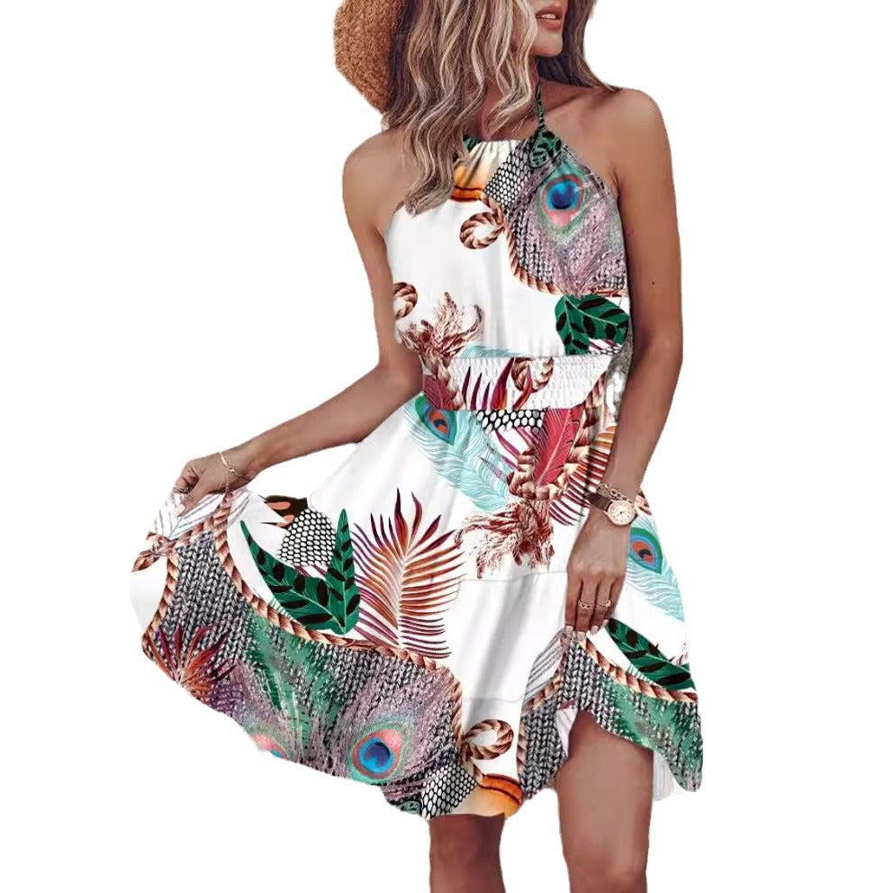 Damen Trendiges Kleid mit Raffung und asymmetrischem Saum EB