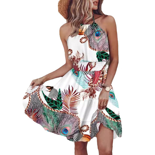 Damen Trendiges Kleid mit Raffung und asymmetrischem Saum EB