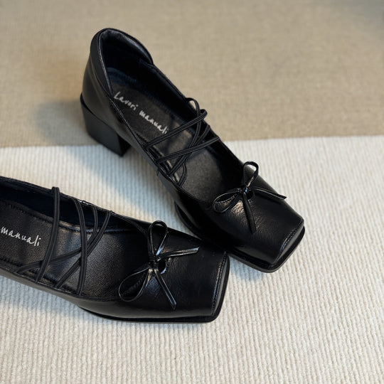 Damen Ballerinas mit eleganter Schnürung und dekorativem Schleifen-Detail EB