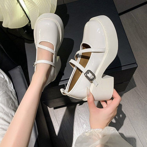 Damen Elegante Plateau-Pumps mit verstellbaren Riemchen EB