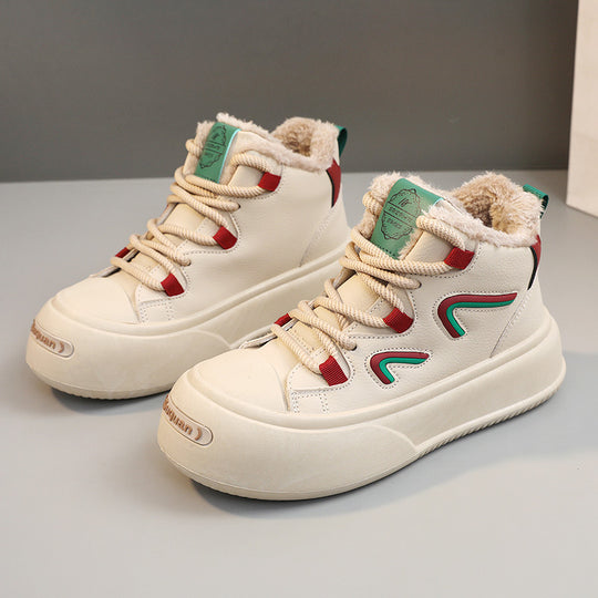 Damen hohe Sneaker mit flauschigem Innenfutter und modischem Design EB