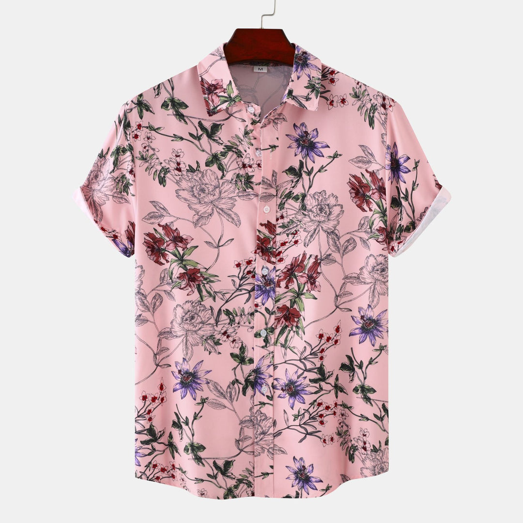 Damen Kurzarmhemd mit floralen Akzenten und modernem Schnitt EB