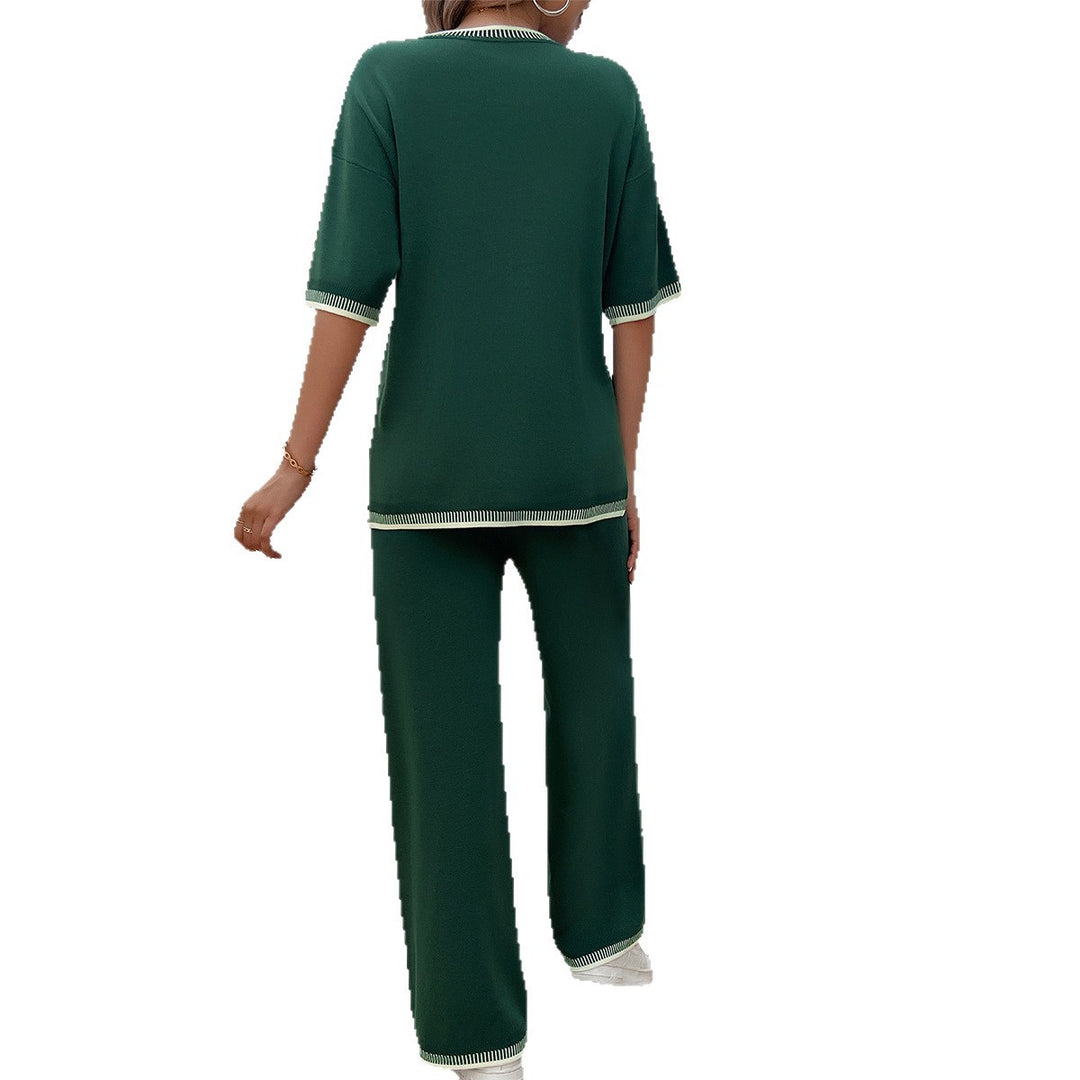 Damen Lässiges Set aus weitem Oberteil und weiten Hosen EB