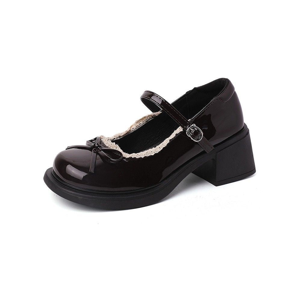 Damen Elegante Lackpumps mit verspieltem Schleifen-Detail und bequemer Sohle EB