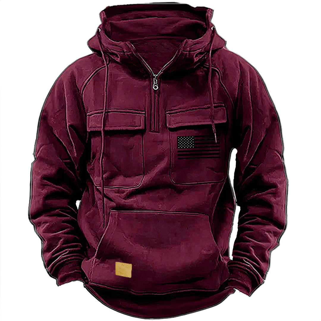 Herren praktische Kapuzenpullover mit zahlreichen Taschen EB