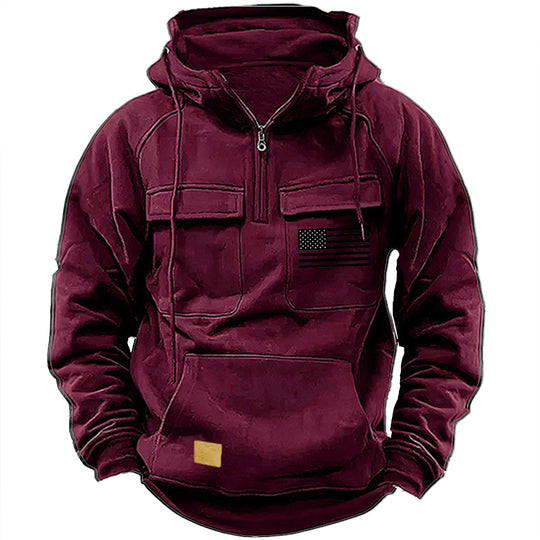 Herren praktische Kapuzenpullover mit zahlreichen Taschen EB