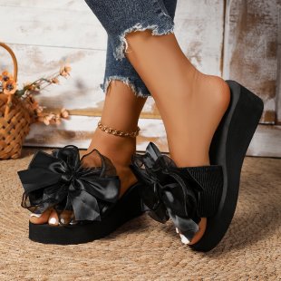 Damen Glamouröse Schaum-Sandalen mit auffälligem Schleifen-Design EB