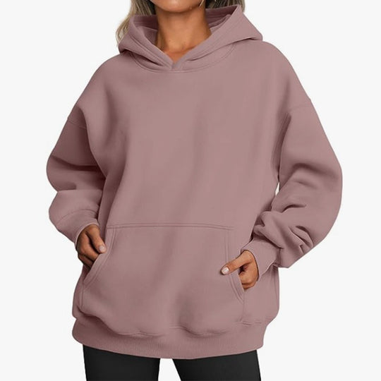 Damen lässiger Oversized Hoodie mit Kängurutasche EB