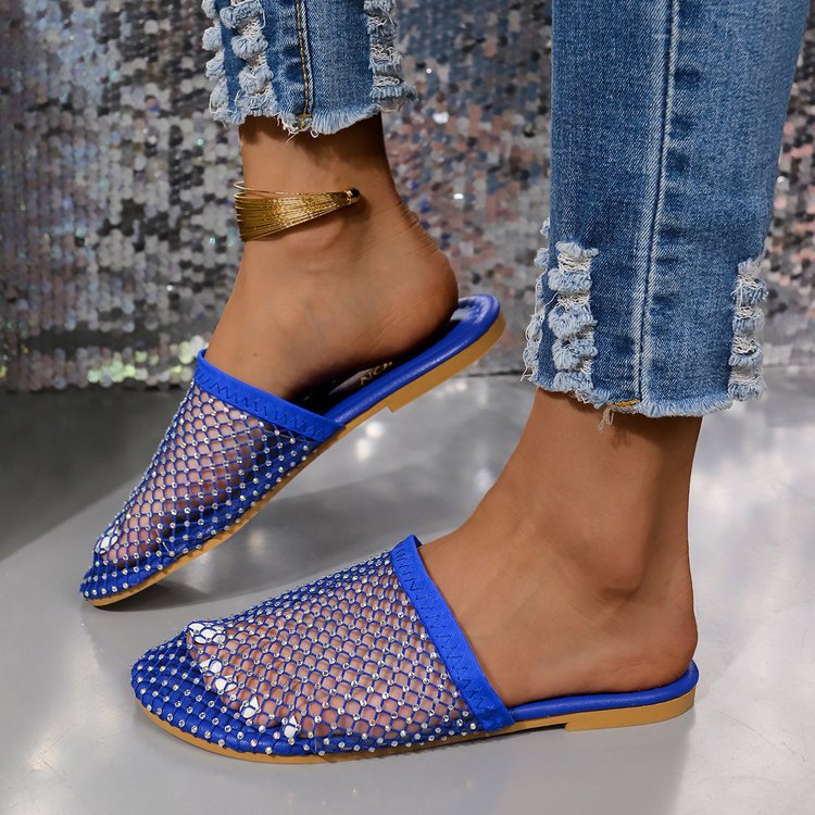 Damen Komfortable Slipper mit funkelndem Netzdesign und anatomischer Fußbettung EB