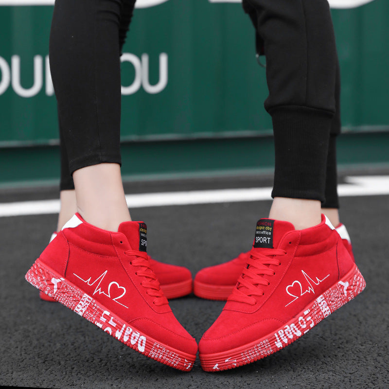 Damen Modische High-Top Sneakers mit einzigartigem Druckdesign EB