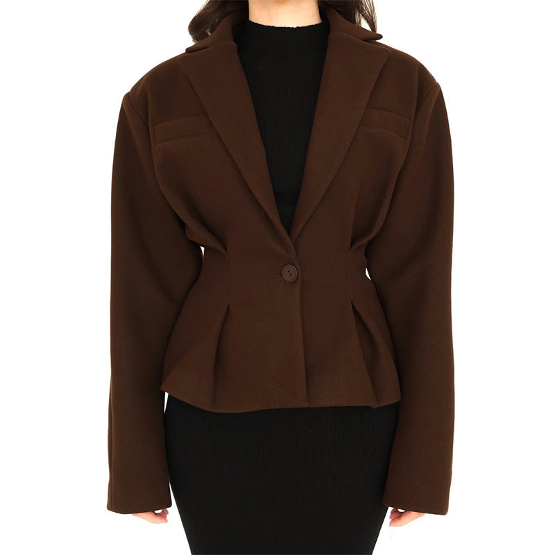 Damen taillierte Blazerjacke mit stylishen Taschen EB
