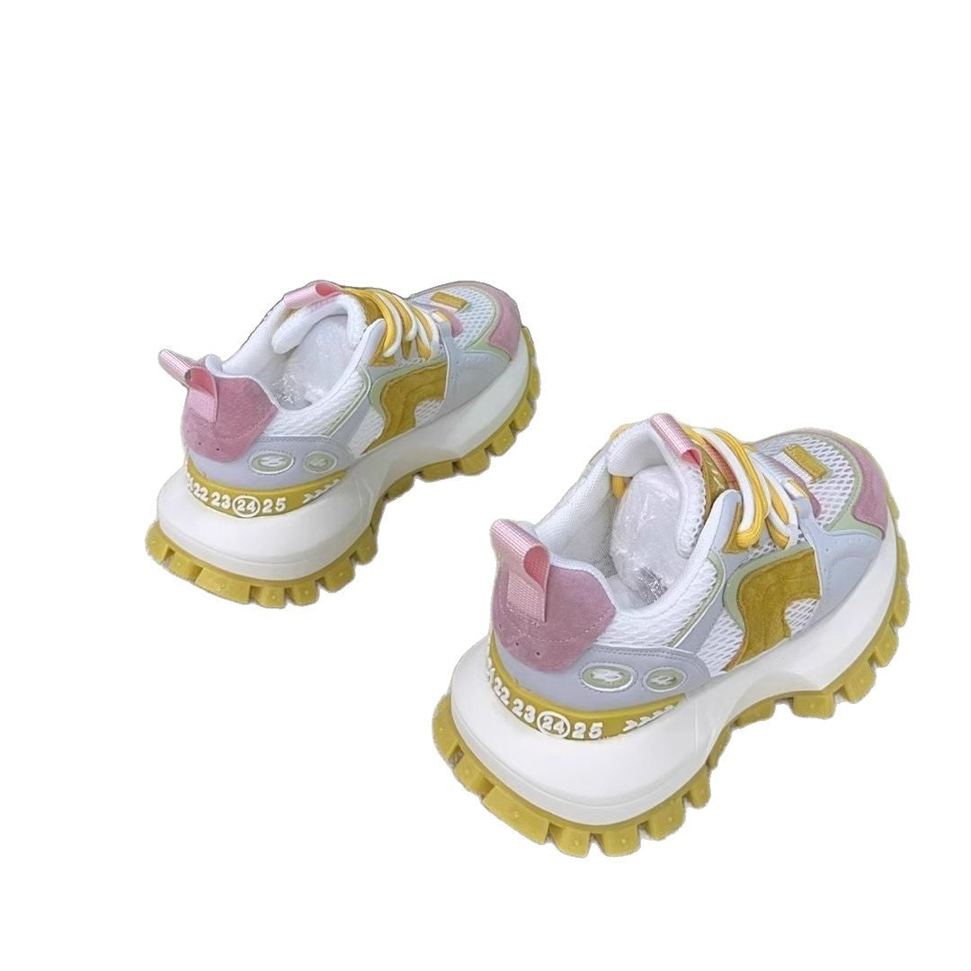 Damen Chunky Sneakers mit atmungsaktiver Mesh-Oberfläche und rutschfester Profilsohle EB