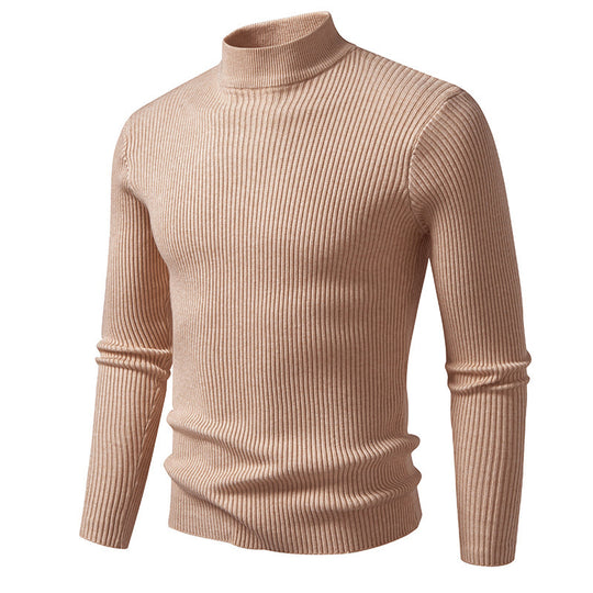 Herren Rollkragenpullover aus feinem Rippstrick mit figurbetontem Schnitt EB