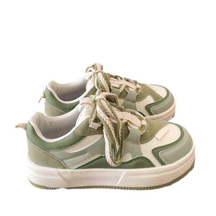Damen Sportliche Plateau Sneakers mit einzigartigem Design und atmungsaktiver Oberflächenstruktur EB