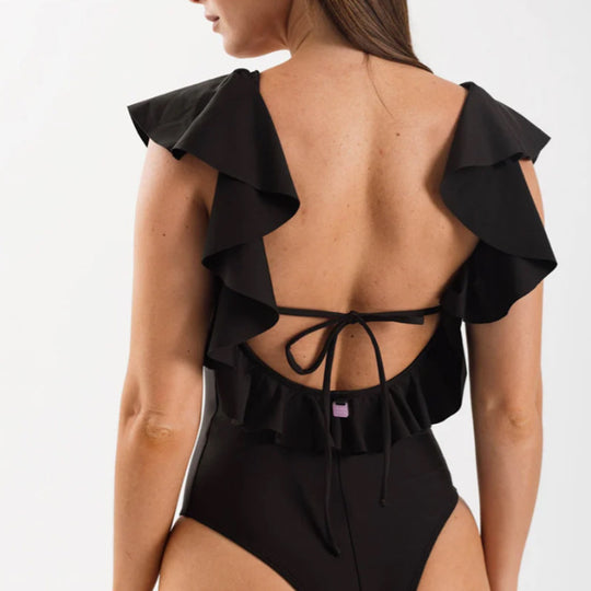 Damen eleganter Rüschen-Badeanzug EB
