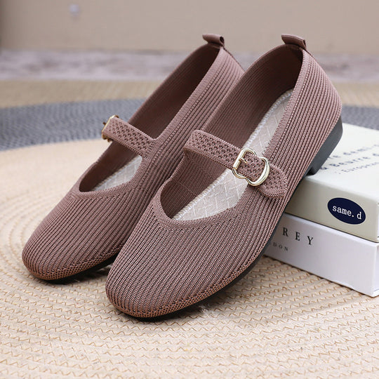 Damen elegante Ballerinas mit verstellbarem Riemen EB