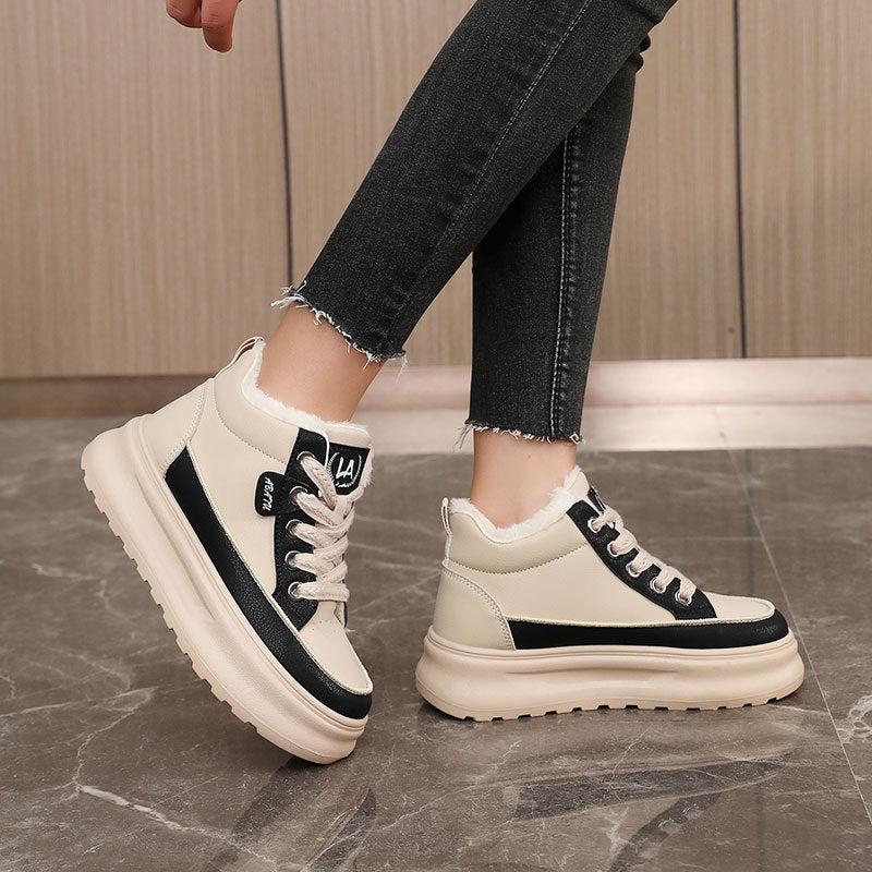 Damen warme und bequeme Sneakers mit flauschigem Innenfutter EB