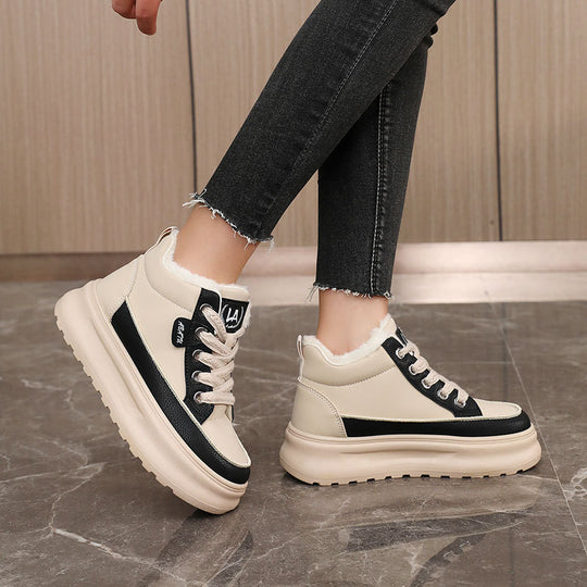 Damen warme und bequeme Sneakers mit flauschigem Innenfutter EB