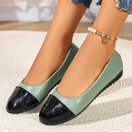 Damen Ballerina mit modischem Kontrastdesign EB