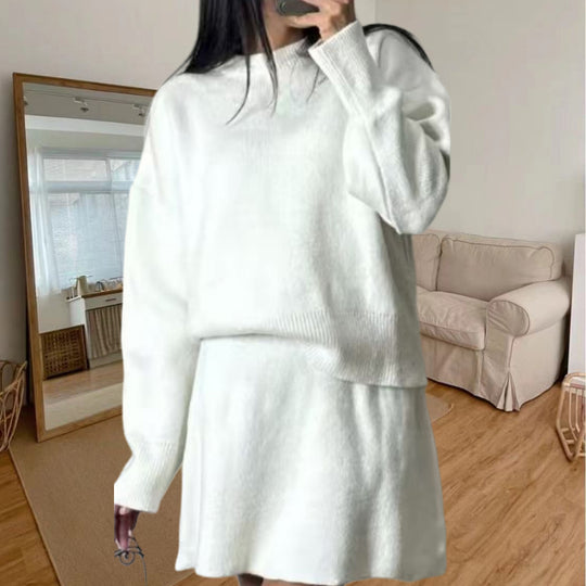 Damen Strickkleid mit voluminösen Ärmeln und lässigem Schnitt EB