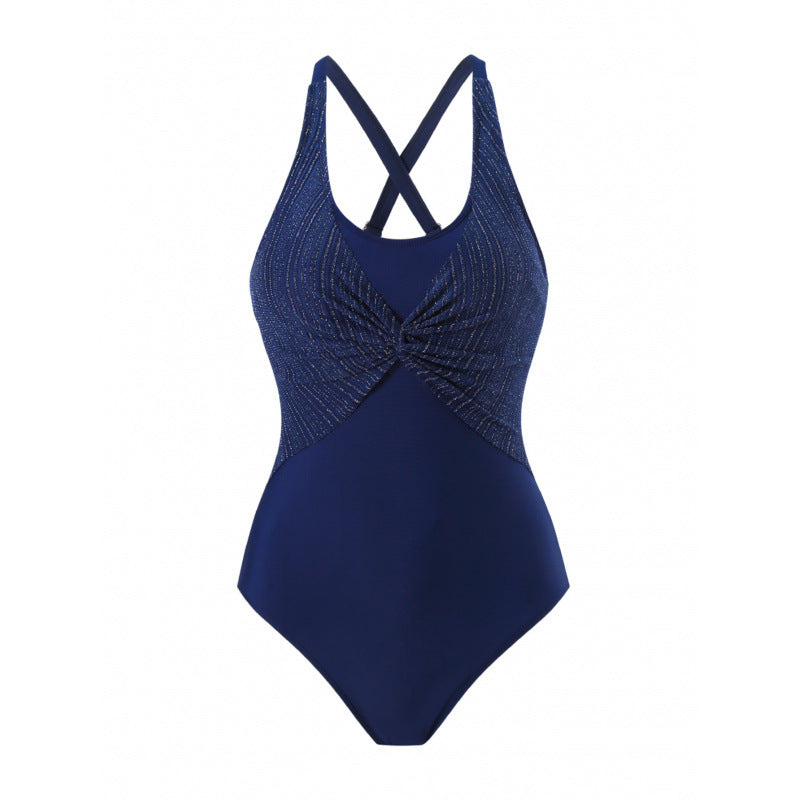 Damen Einteiler Badeanzug mit elegantem Wickeldesign EB