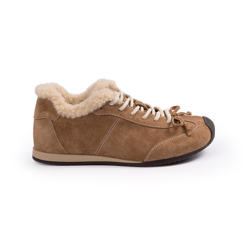 Damen Komfortable Sneaker mit flauschigem Innenfutter und modischem Design EB