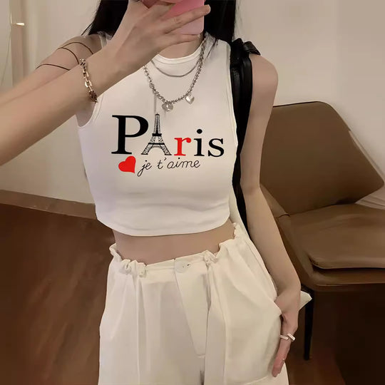 Damen Crop-Top mit kreativem Spruch und lässigem Schnitt EB