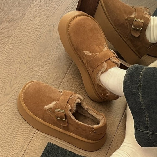 Damen Komfortable Winter Mokassins mit robustem Innenfutter EB