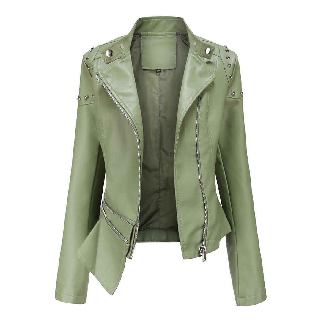 Damen trendige Bikerjacke mit modischen Details EB