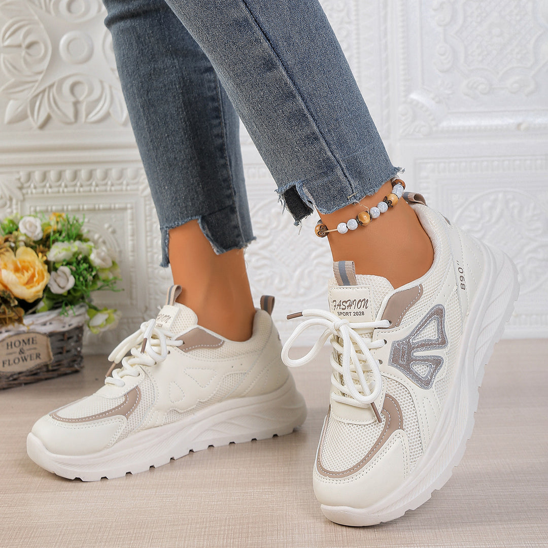 Damen Sportliche Sneakers mit atmungsaktiver Oberflächenstruktur und komfortabler Dämpfung EB
