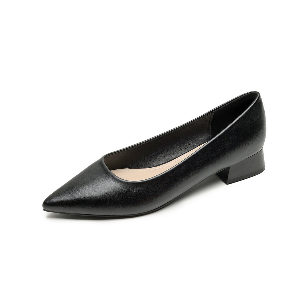 Damen elegante Pumps mit spitzem Zehenbereich und komfortablem Blockabsatz EB