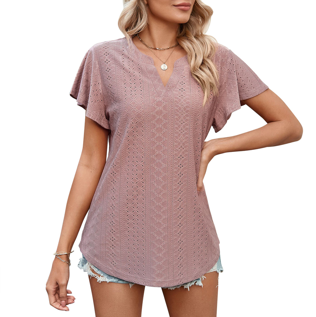 Damen Luftiges Blusenshirt mit effektvollem Lochmuster EB