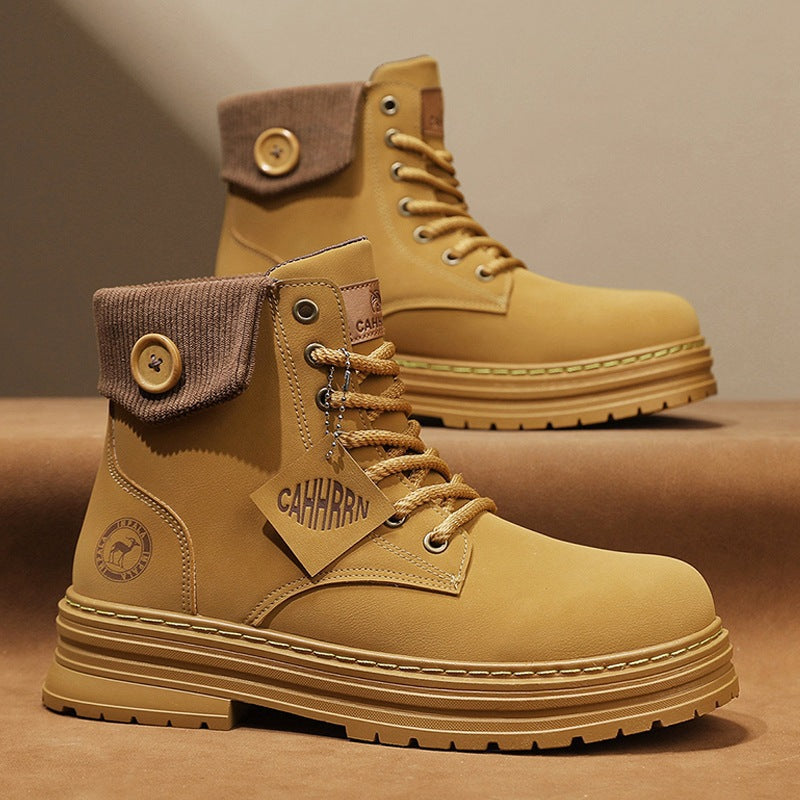 Damen Winterstiefel mit doppeltem Knopfverschluss und gepolstertem Kragen EB
