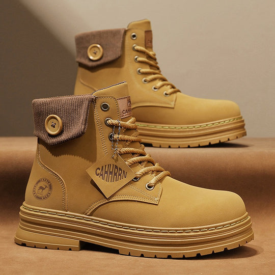 Damen Winterstiefel mit doppeltem Knopfverschluss und gepolstertem Kragen EB