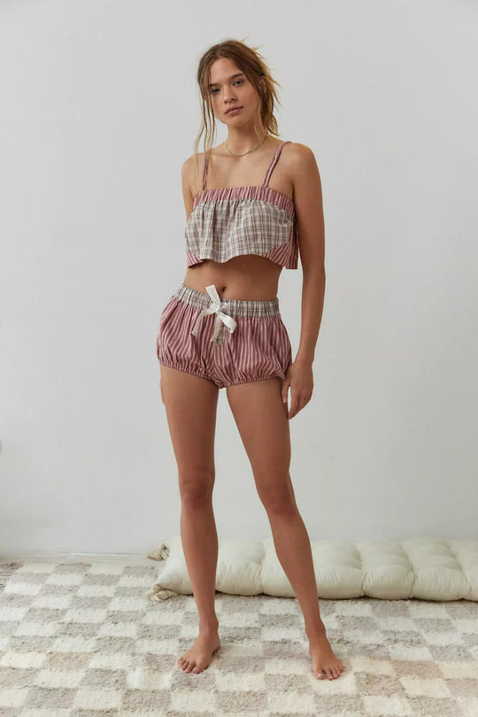 Damen gestreiftes Loungewear-Set EB