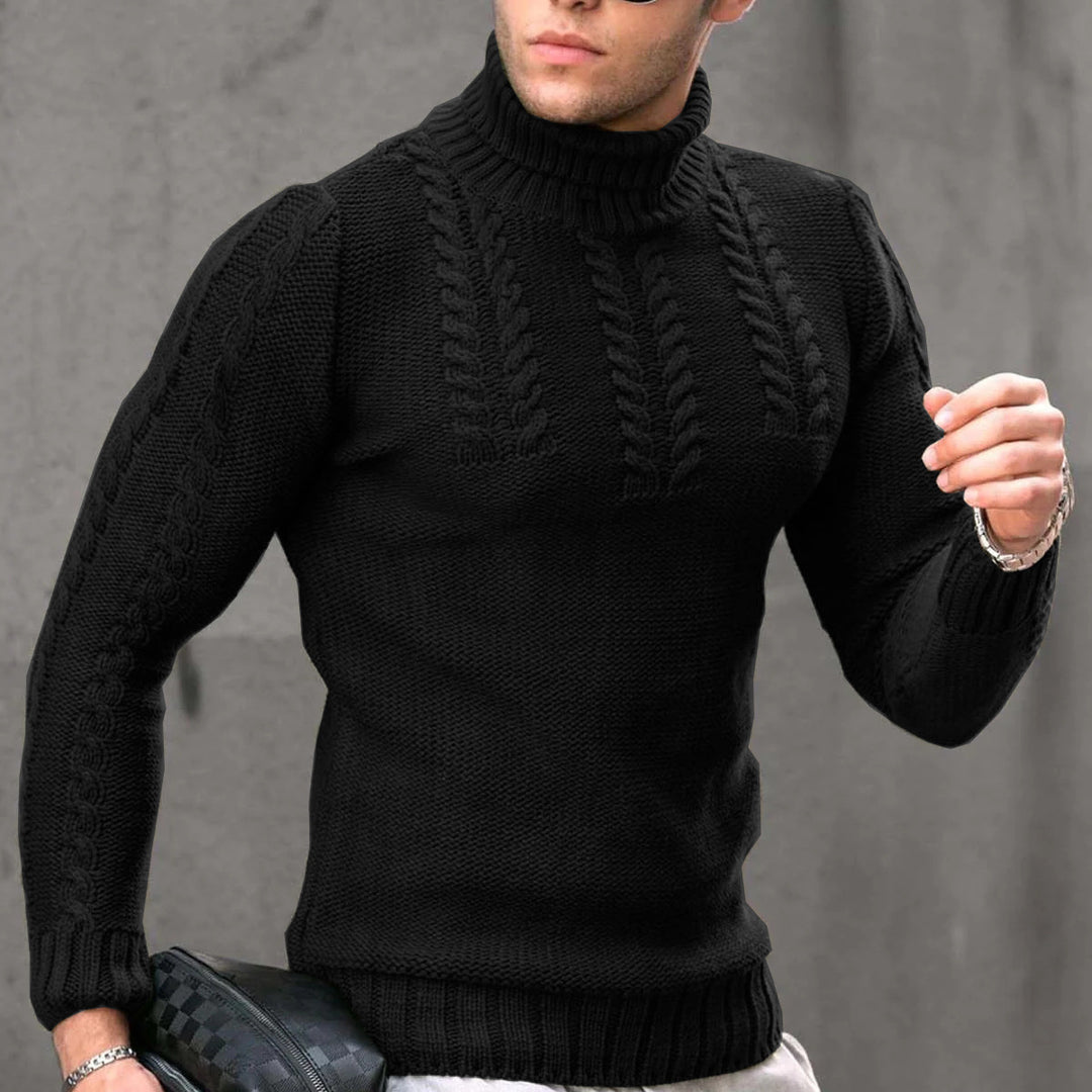 Herren Strickpullover mit hochstehendem Kragen EB