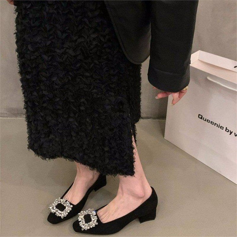 Damen elegante Flachschuhe mit funkelndem Strassbesatz EB