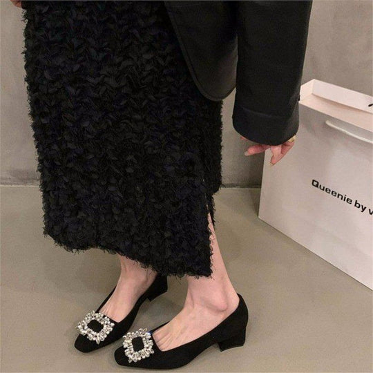 Damen elegante Flachschuhe mit funkelndem Strassbesatz EB