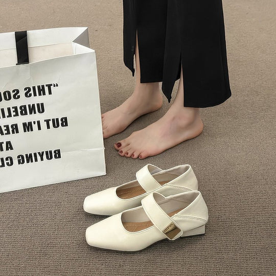 Damen elegante Mary Jane Ballerinas mit modischer Schnalle und komfortablem Fußbett EB
