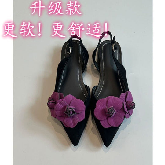 Damen Slingback Ballerinas mit floralem Design EB