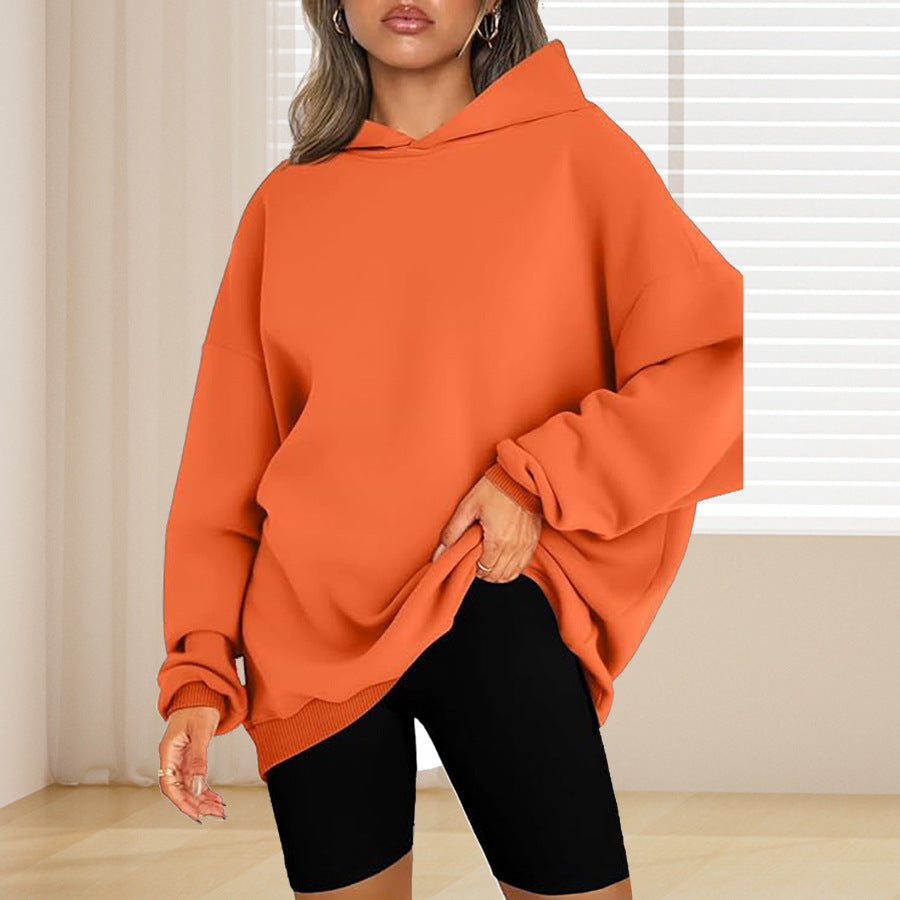 Damen Oversized Kapuzenpullover mit tiefen Schultern EB