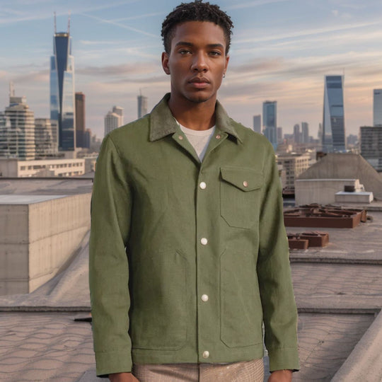 Herren lässige Baumwolljacke im Worker-Stil EB