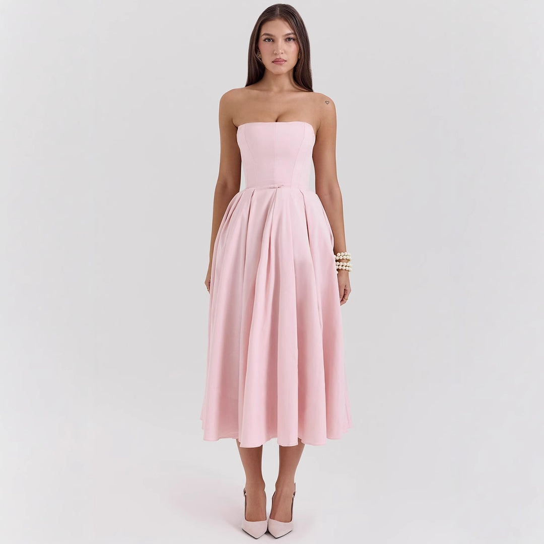 Damen Hochgeschlossenes Abendkleid mit ausgestelltem Rock EB