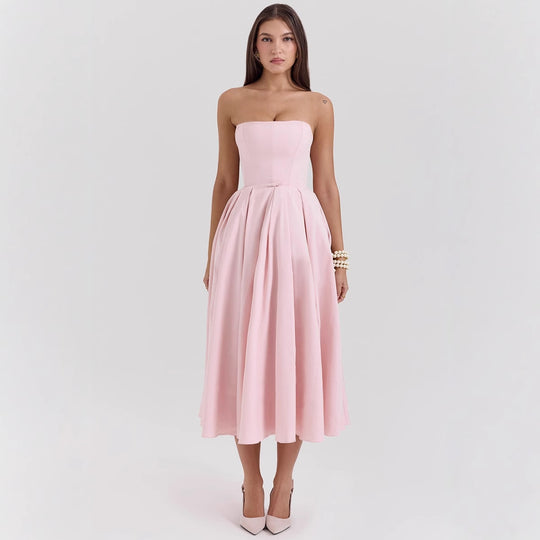 Damen Hochgeschlossenes Abendkleid mit ausgestelltem Rock EB