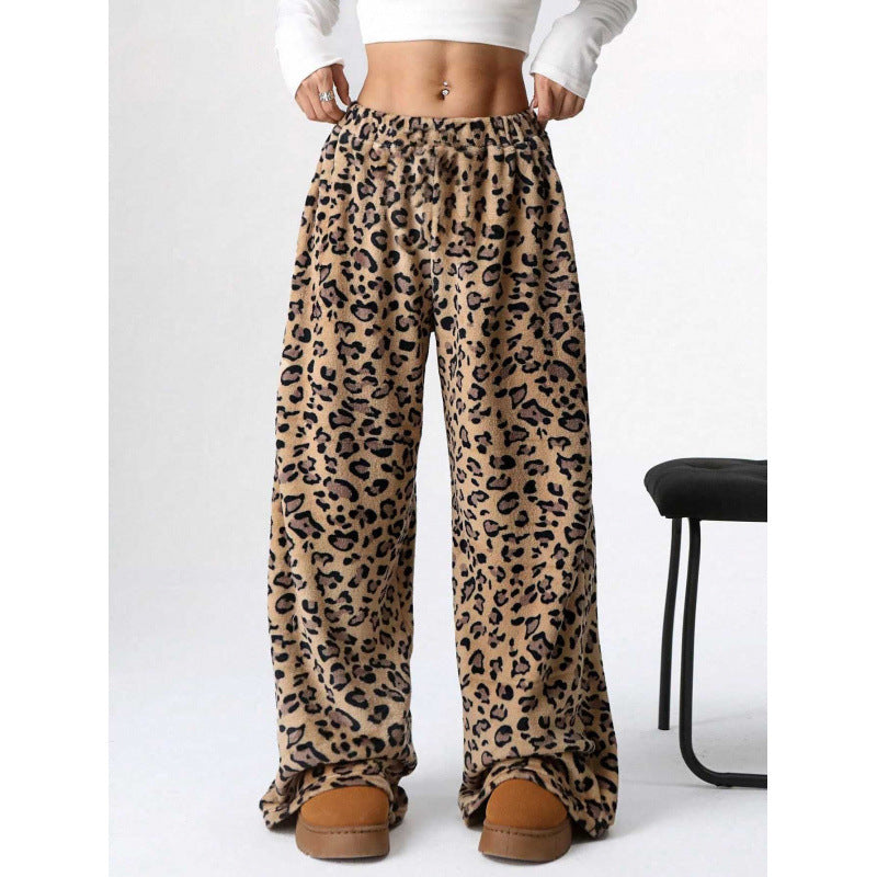 Damen Bequeme Hosen mit Leopardenmuster EB