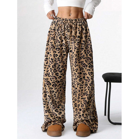 Damen Bequeme Hosen mit Leopardenmuster EB