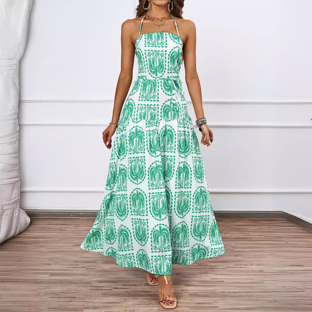 Damen Maxikleid mit raffiniertem Design und luftigen Trägern EB