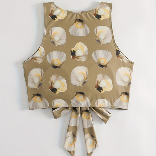 Damen Crop-Top mit modischem Knoten-Design EB