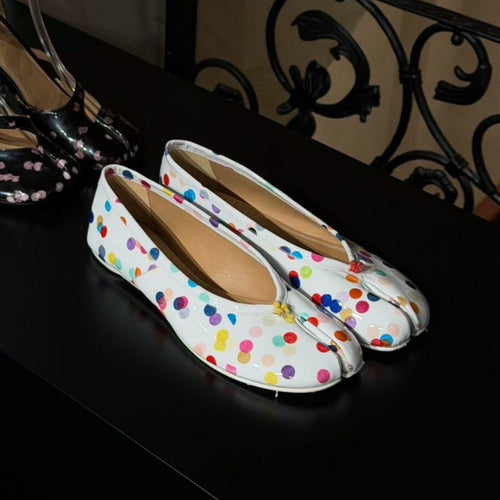 Damen Ballerinas mit verspielt buntem Punktedesign EB