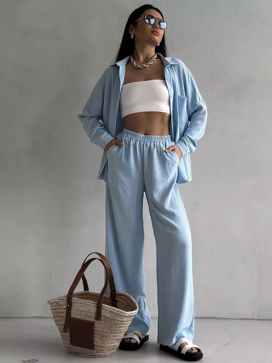 Damen Lässige Hemdbluse aus leichtem Material EB
